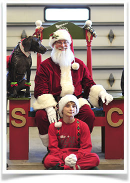 Hunter Saunders with Santa